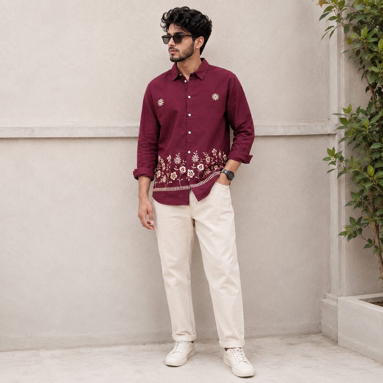 2 in 1 combo Bottom Embroidery shirts + plain mom fit jeans pant buy @600