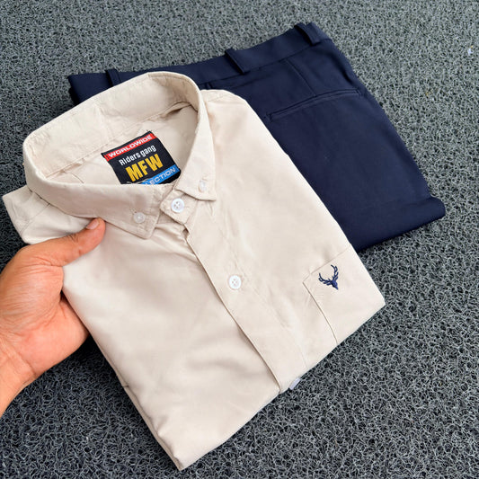 2 in 1 Combo Mfw Plain old money shirts & Barbie Polo fit pant combo @600 only