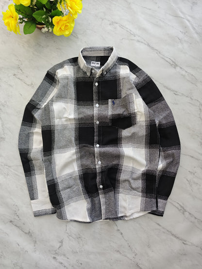 MFW baggy type checked full sleeve shirts Single pcs @299 and Buy 4 pcs combo @999[Black]
