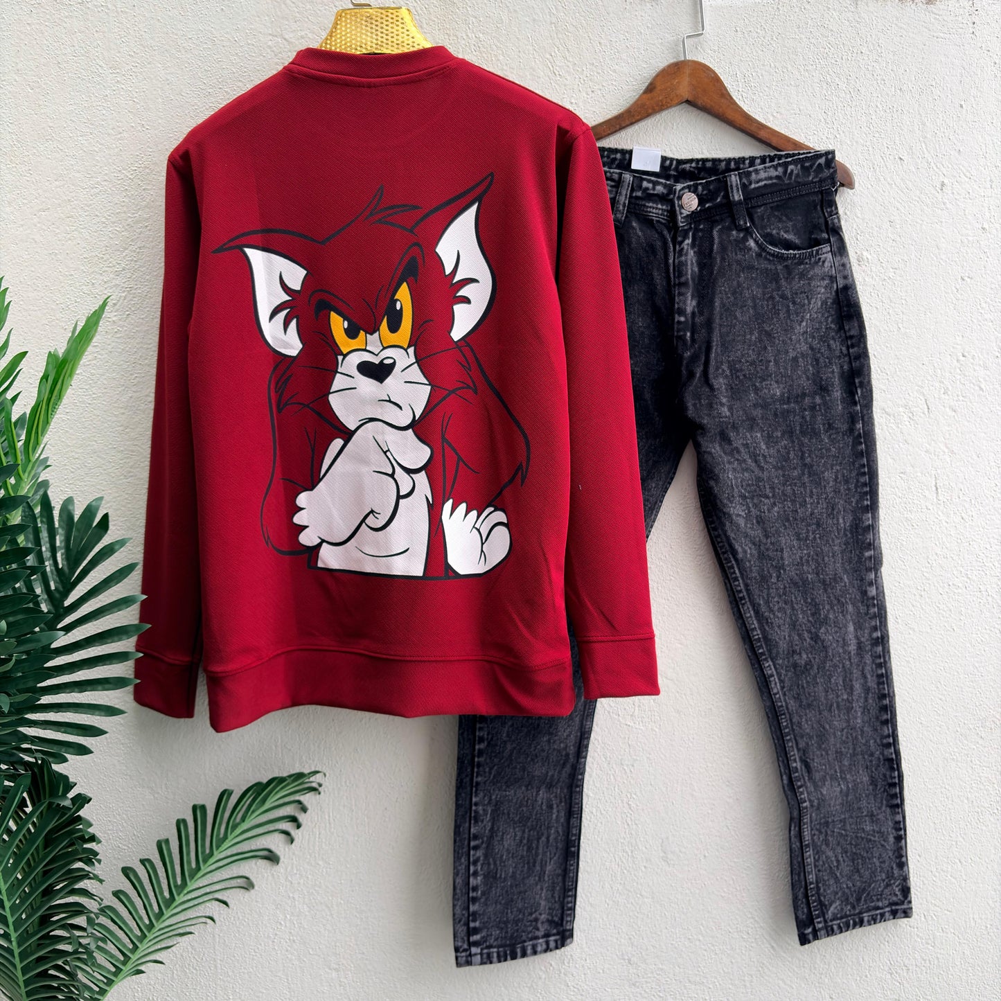 2 in 1 combo Full sleeve Printed tshirt + mom fit jeans combo @499 only