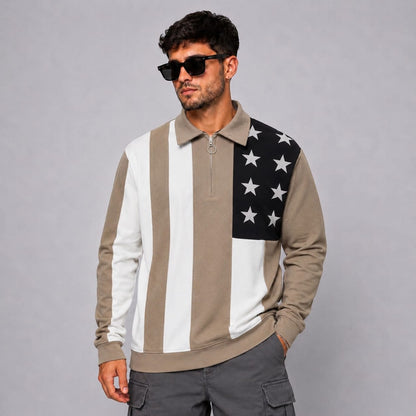 Men's korean Collar printed premium old money Zipper Full sleeve tshirts@249 (Fabric Reference – Please Read Description)