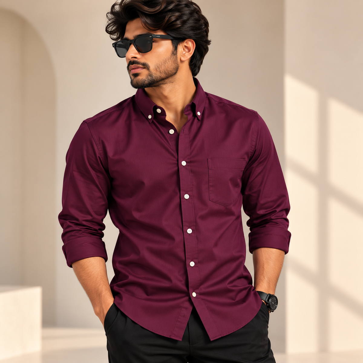 shirts Single pcs @299 and Buy 4 pcs combo @999 (WINE)