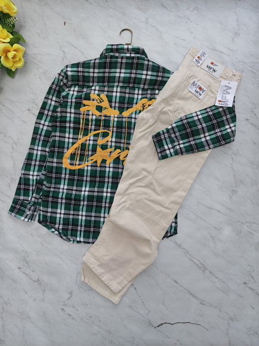 2 in 1 combo back printed shirts + mom fit pants buy@600 rs