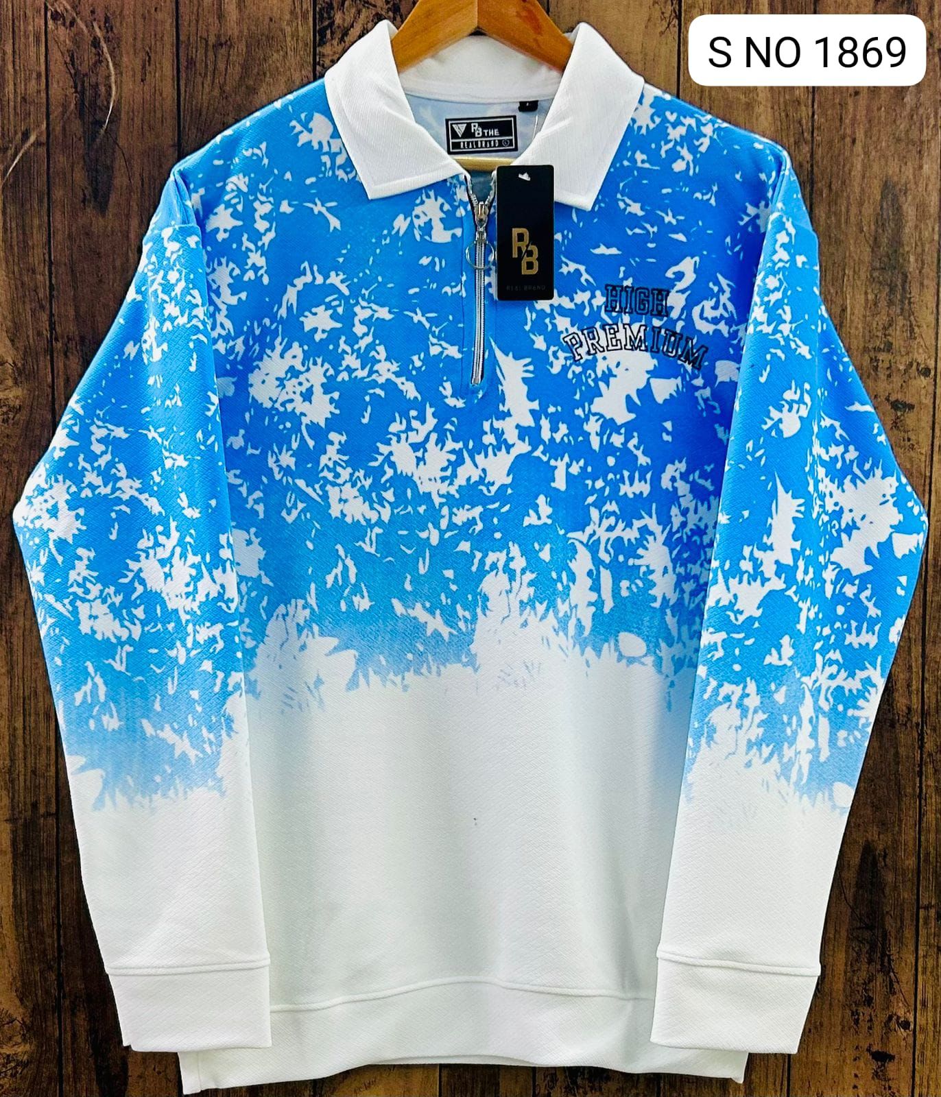 Men's Double shade korean Collar premium old money Zipper Full sleeve tshirts@249