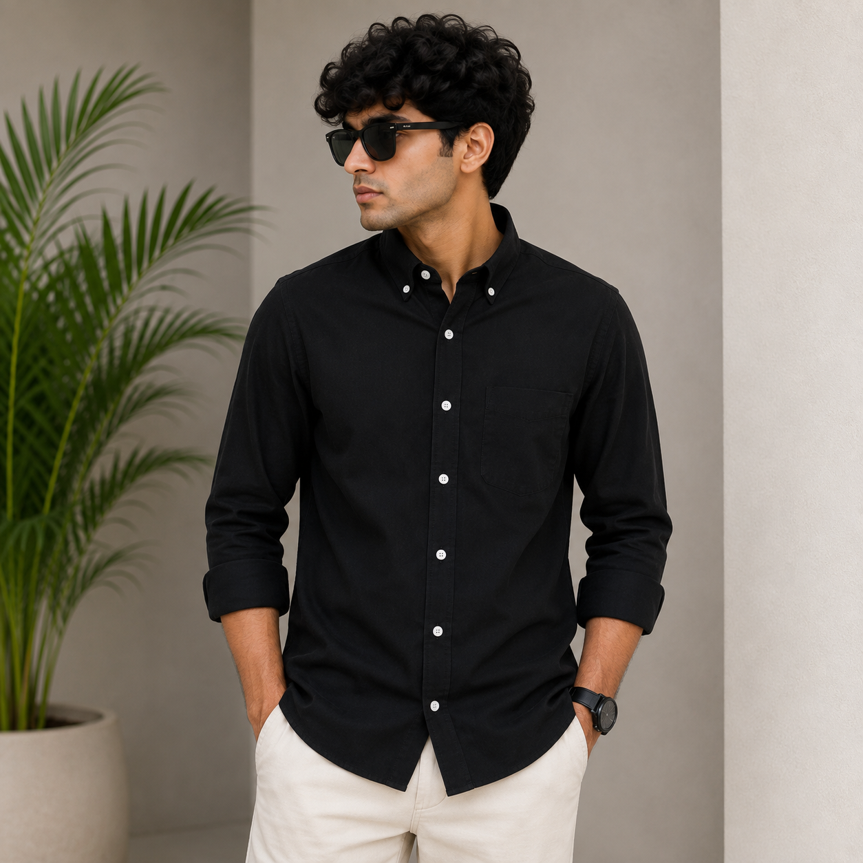 MFW Plain shirts Single pcs @299 and Buy 4 pcs combo @999(Black)