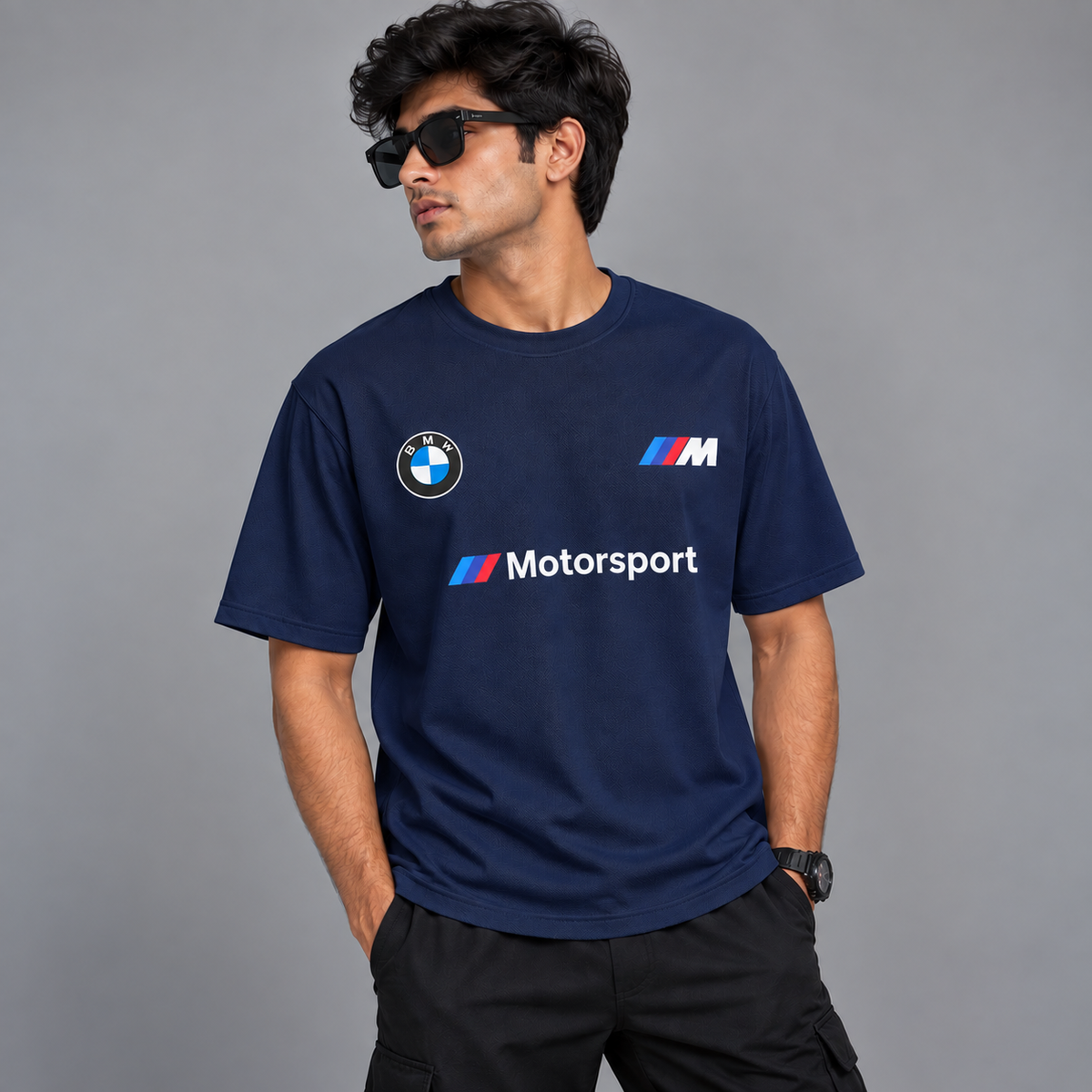 MFW drop shoulder Tshirt 1 pc @199 and 3 pcs @ 499 (navy)