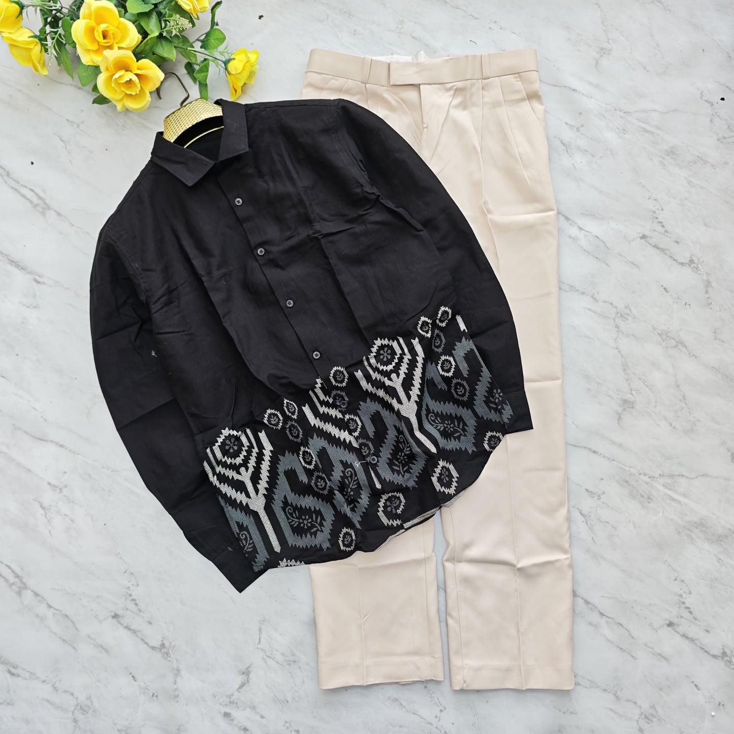 2 in 1 combo bottom printed shirts+korean pant combo buy @600 rs only