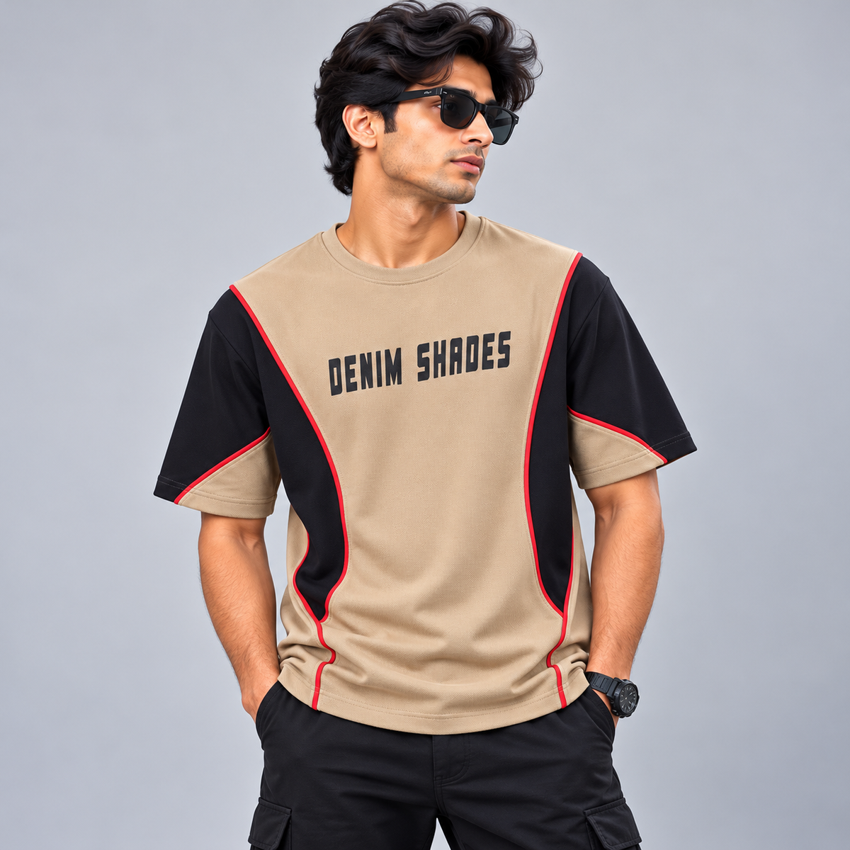 MFW piping design round neck drop shoulder tshirt buy@250rs only