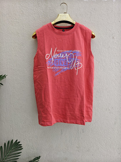 Random design Cotton Tank top sleeveless tshirt buy @150 rs only