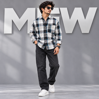 2 in 1 combo Flannel checked shirts+ semi baggy jeans pants buy @600 rs only