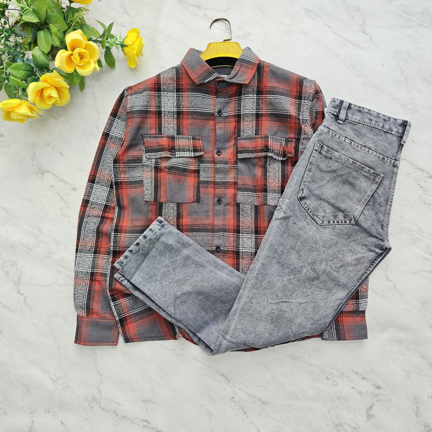 2 in 1 combo mfw back printed shirts+plain momfit jeans pant combo buy @600 rs only