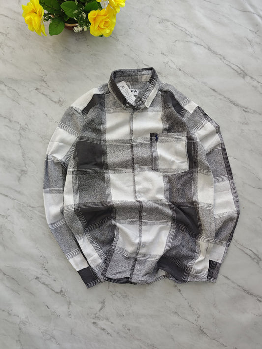 MFW baggy type checked full sleeve shirts Single pcs @299 and Buy 4 pcs combo @999(Grey)