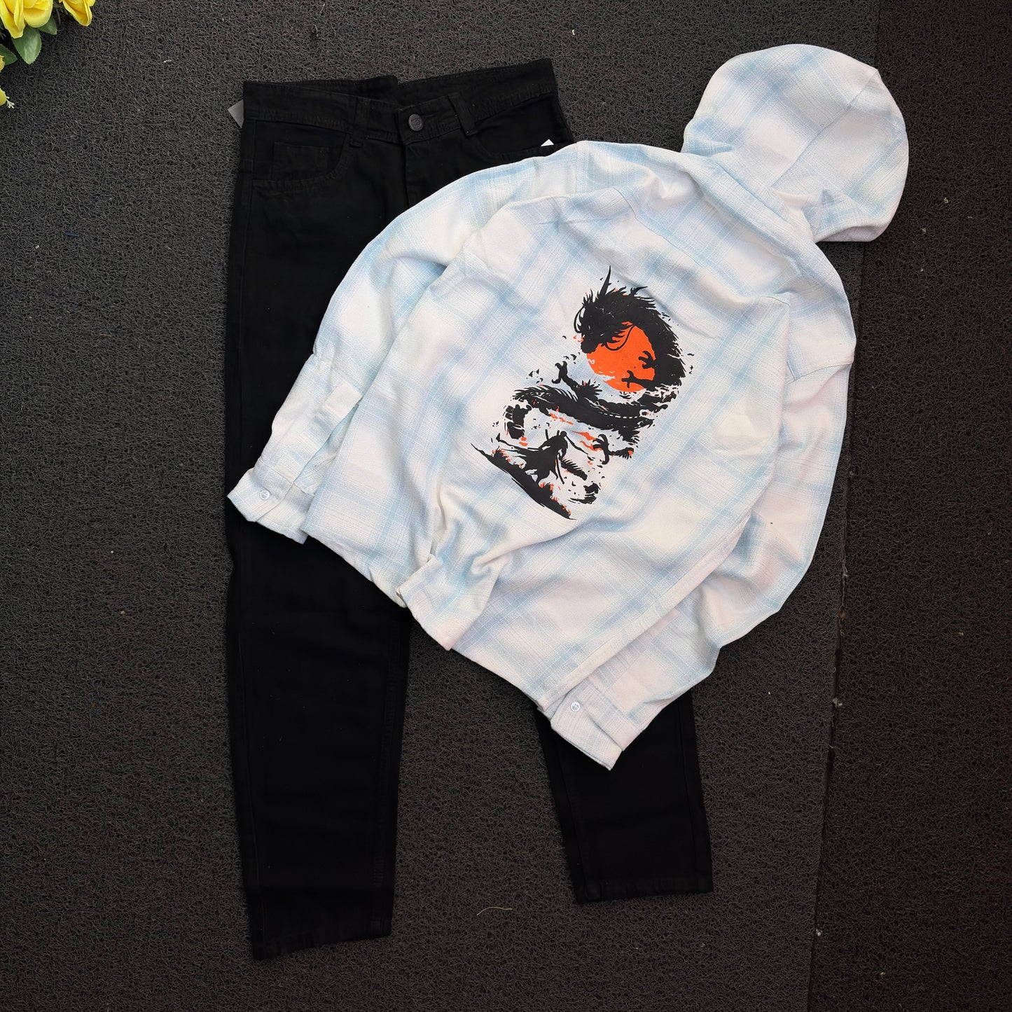 2 in 1 combo MFW hoodie back printed shirts + Mom fit jeans buy @ 600