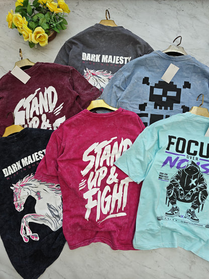 3 in 1 combo buy 3 pcs Random design Acid wash tshirts buy 500 only(Read description before ordering)
