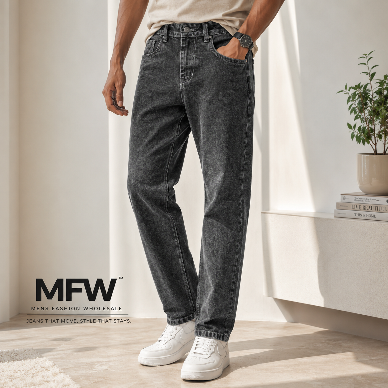 MFW plain mom fit jeans pants Buy 3 pc combo @999[Black Shade]