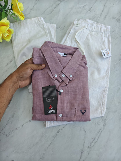 2 in 1 combo Korean lenin shirts + Lenin relax fit pant buy @600 rs only
