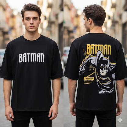 Batman design Round neck Front and back Printed droup shoulder Tshirt 1 pc @199 and 3 pcs @ 499