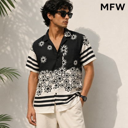 MFW Cuban collar viscose printed half sleeve shirts buy @250 rs only