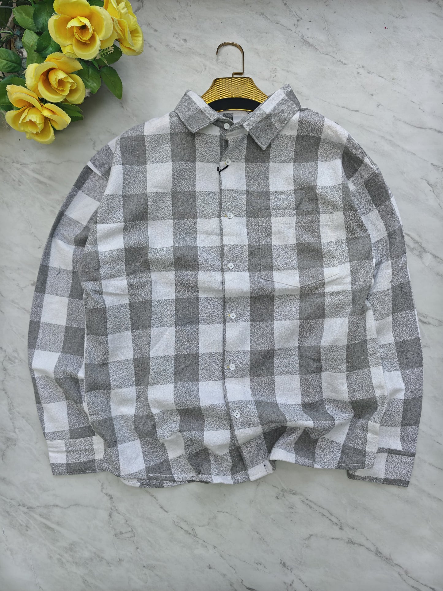 MFW Full sleeve checked Shirt Single pcs @299 and Buy 4 pcs combo @999[Ash]