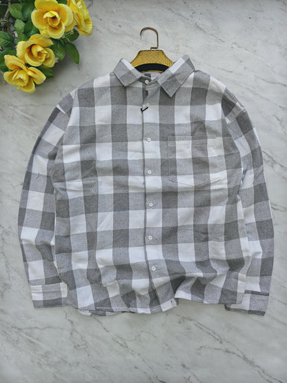 MFW Full sleeve checked Shirt Single pcs @299 and Buy 4 pcs combo @999[Ash]