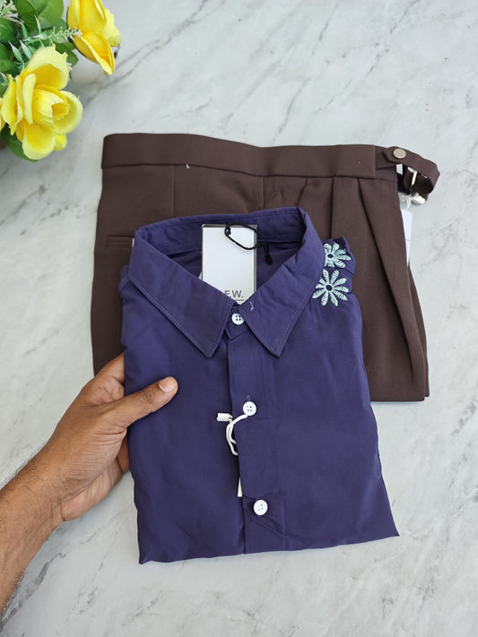 2 in 1 combo mfw embroidery shirts + gurkha model polo fit pant combo buy @700 rs only