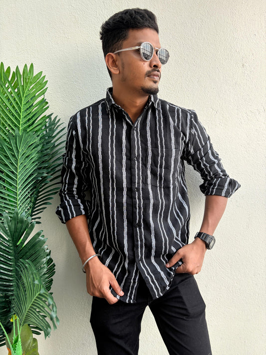 MFW Men's full sleeve Textured Cotton Shirts single pcs @299 and Buy 4 pcs combo @999