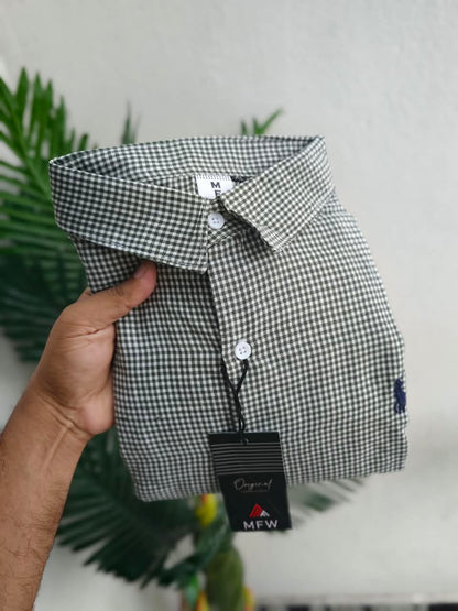 MFW Micro Checks Baggy shirts Single pcs @299 and Buy 4 pcs combo @999 (green)