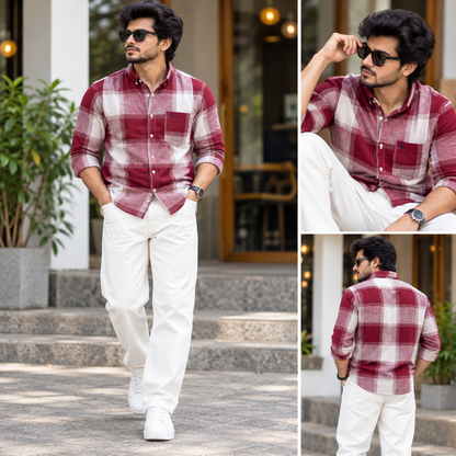 2 in 1 Combo MFW viral checked shirts + mom fit jeans pant buy @600 rs only