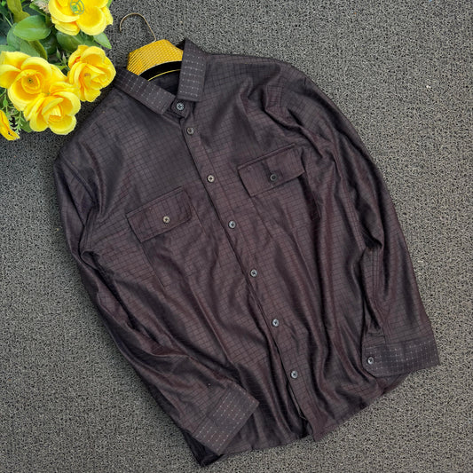 MFW Full sleeve Double pocket Netted fabric Shirt single pcs @299 and Buy 4 pcs combo @999