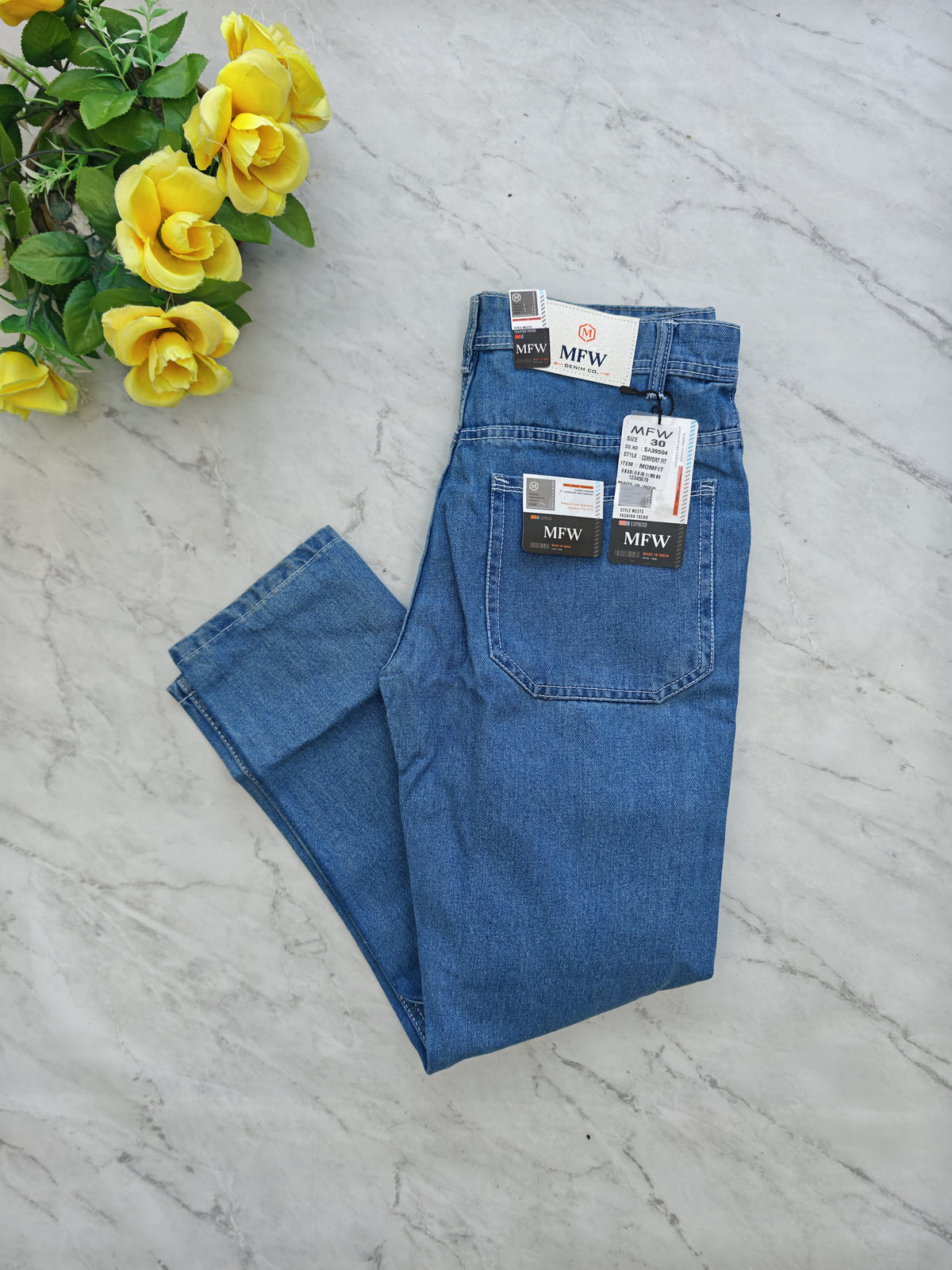 Men's premium Side pocket mom fit jeans pant buy @450 rs only[D.Blue]