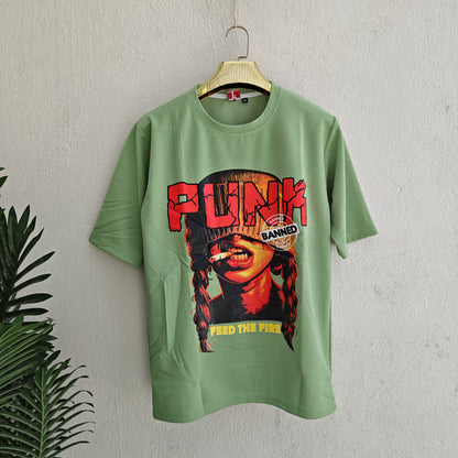 Round neck Front and back print drop shoulder Tshirt 1 pc @199 and 3 pcs @ 499