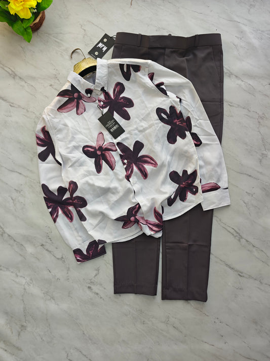 2 in 1 Combo viscose printed shirts + Twill polo fit pant buy @600 rs only