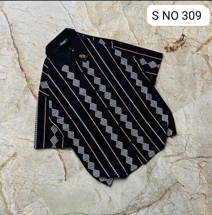 Cuban Collar Oversize Drop Shoulder Polo Designer printed Shirts buy @249