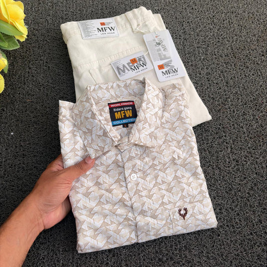 2 in 1 combo MFW printed Shirts + plain mom fit jeans buy @499 rs only