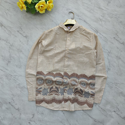 (D2)Men's Full sleeve lenin bottom printed shirts buy @300 rs only