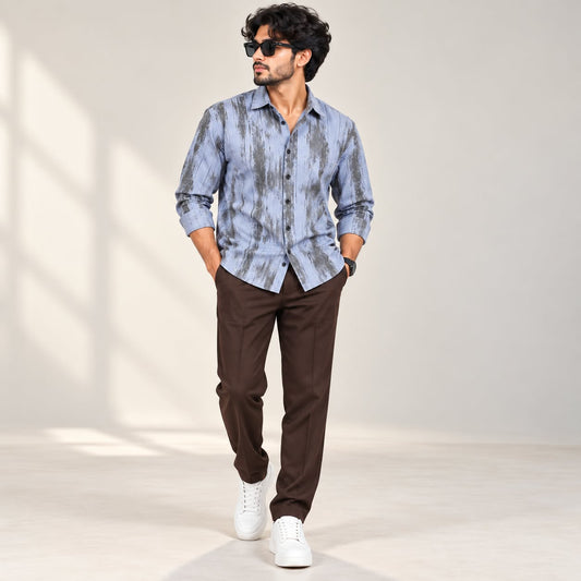 2 in 1 Combo Printed shirts + peanut polo fit pant buy @550 rs only (black)
