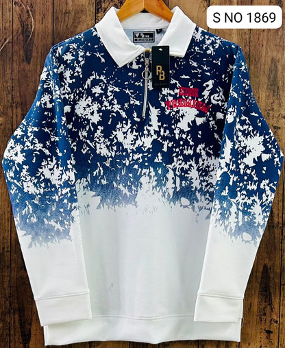 Men's Double shade korean Collar premium old money Zipper Full sleeve tshirts@249