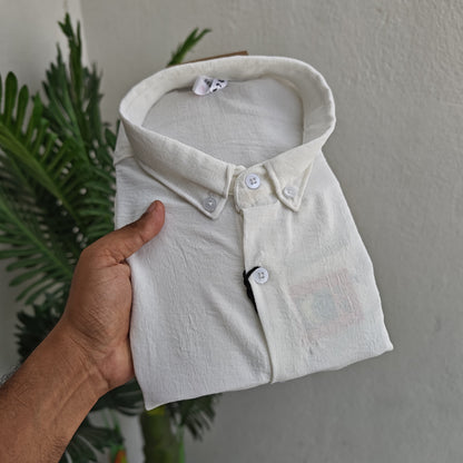 MFW old money crush fabric Lenin Shirts single pcs @299 and Buy 4 pcs combo @999 (White)