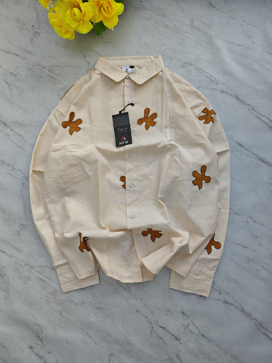 Mfw oxford stripes embroidery work Shirts single pcs @350 and Buy 3 pc combo @999