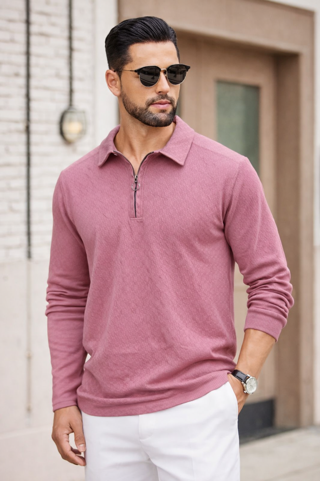 Men's  Full sleeve old money Zipper polo tshirt buy 3 pcs @499 and 1 pcs @199