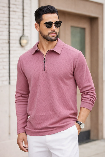 Men's  Full sleeve old money Zipper polo tshirt buy 3 pcs @499 and 1 pcs @199