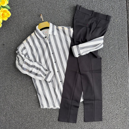 2 in 1 Combo zig zag netted fabric shirts+ polo fit pants buy @600