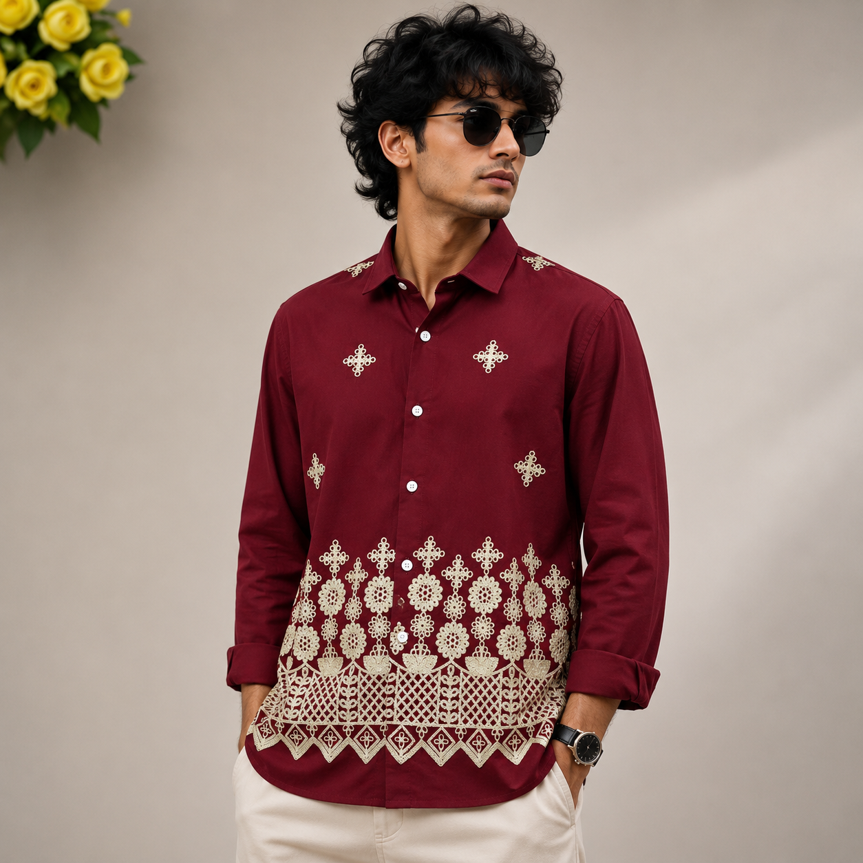 MFW viscose bottom embroidery Shirts single pcs @350 and Buy 3 pc combo @999