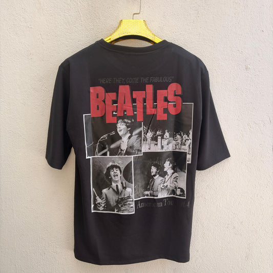 Round neck Front and back print drop shoulder Tshirt 1 pc @199 and 3 pcs @ 499(Beatles Design)