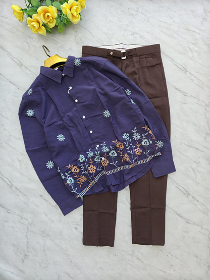 2 in 1 combo mfw embroidery shirts + gurkha model polo fit pant combo buy @700 rs only