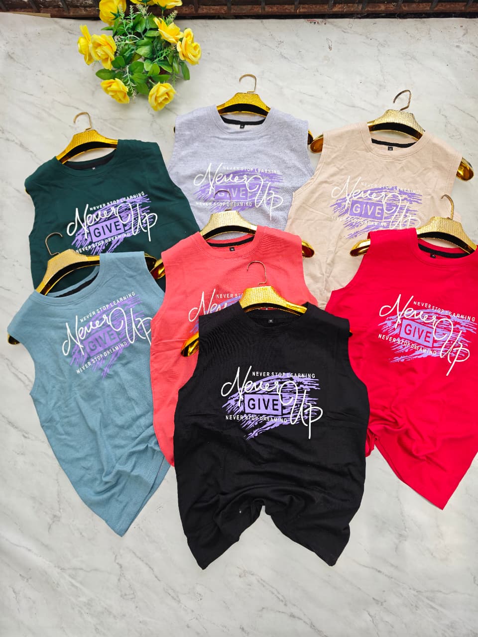 Random design Cotton Tank top sleeveless tshirt buy @150 rs only