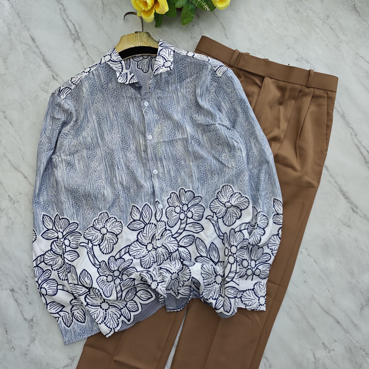 2 in 1 combo viscose Bottom printed shirts+ Korean baggy pants combo buy @600 rs only