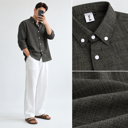 2 in 1 Combo MFW old money type korean lenin shirts + Lenin relax fit pant buy @600 rs only