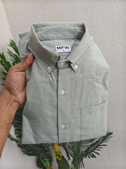 MFW Plain shirts Single pcs @299 and Buy 4 pcs combo @999(Pista green)