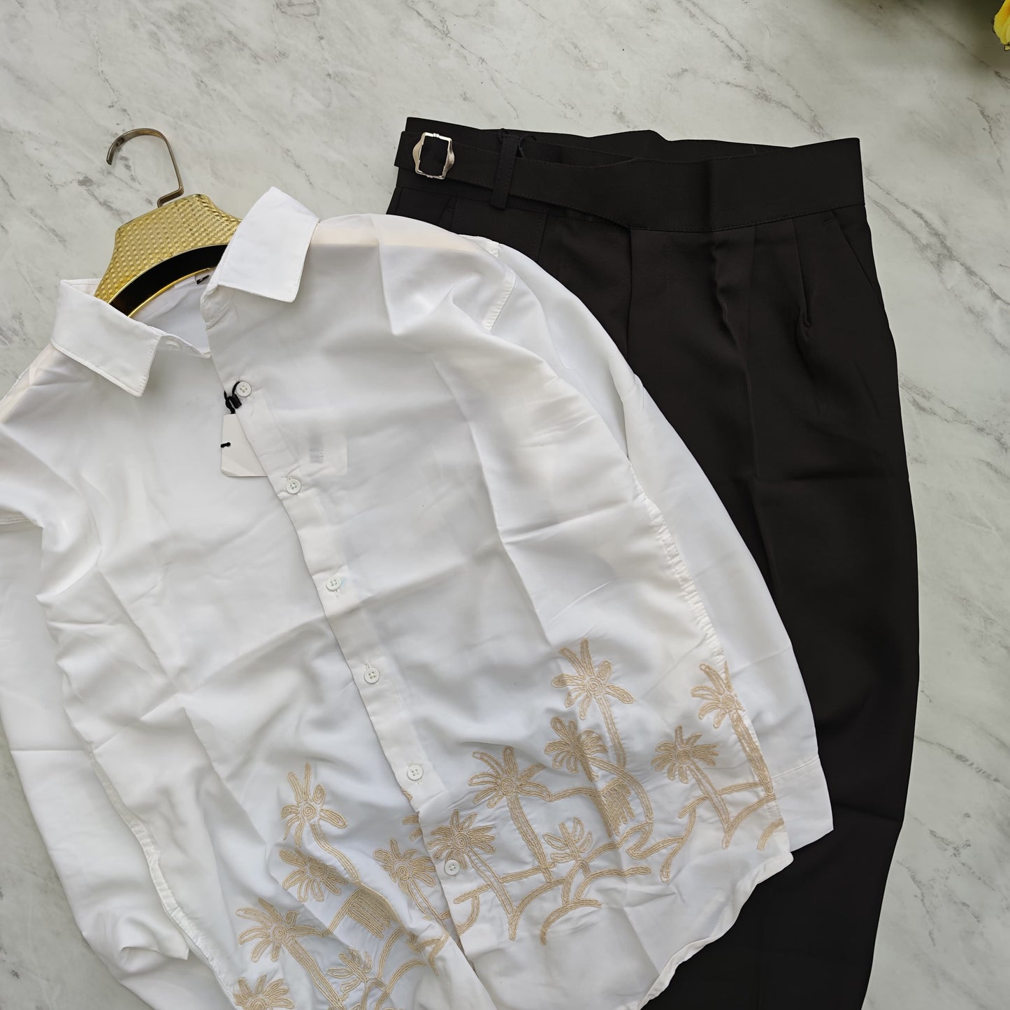 2 in 1 combo MFW bottom embroidery shirts+ gurkha type polo fit pant combo buy @700 rs only